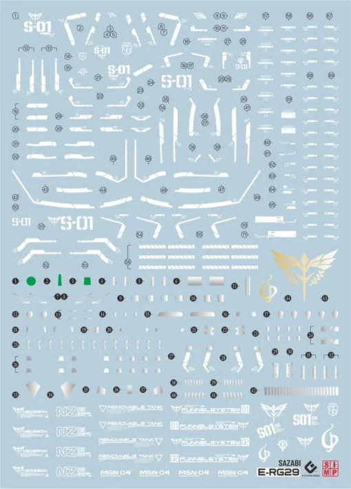 C22 RG Sazabi Decal Sheet -Model Figures Store 06 14 C22RGSazabi 1