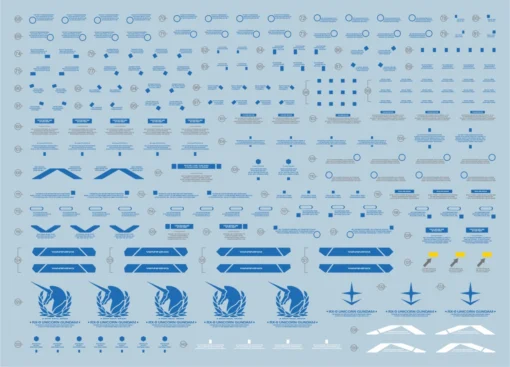 D21 PG Unicorn Gundam (Blue) Perfectibility & Divine Expansion Set Decal Sheet -Model Figures Store 06 60 D21UnicornGundamPerfectibilityBLUE 2 Copy