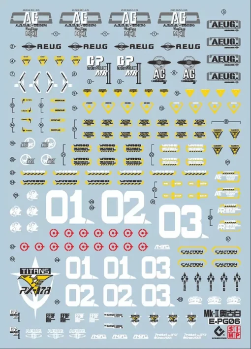 D26 PG RX-78-178 Gundam MK-II Decal Sheet -Model Figures Store 06 60 D26PGRX 178GundamMK II 1